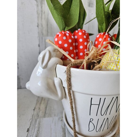 Rae dunn Honey Bunny pot Easter spring magenta large carrots decor unique center - Picture 3 of 10